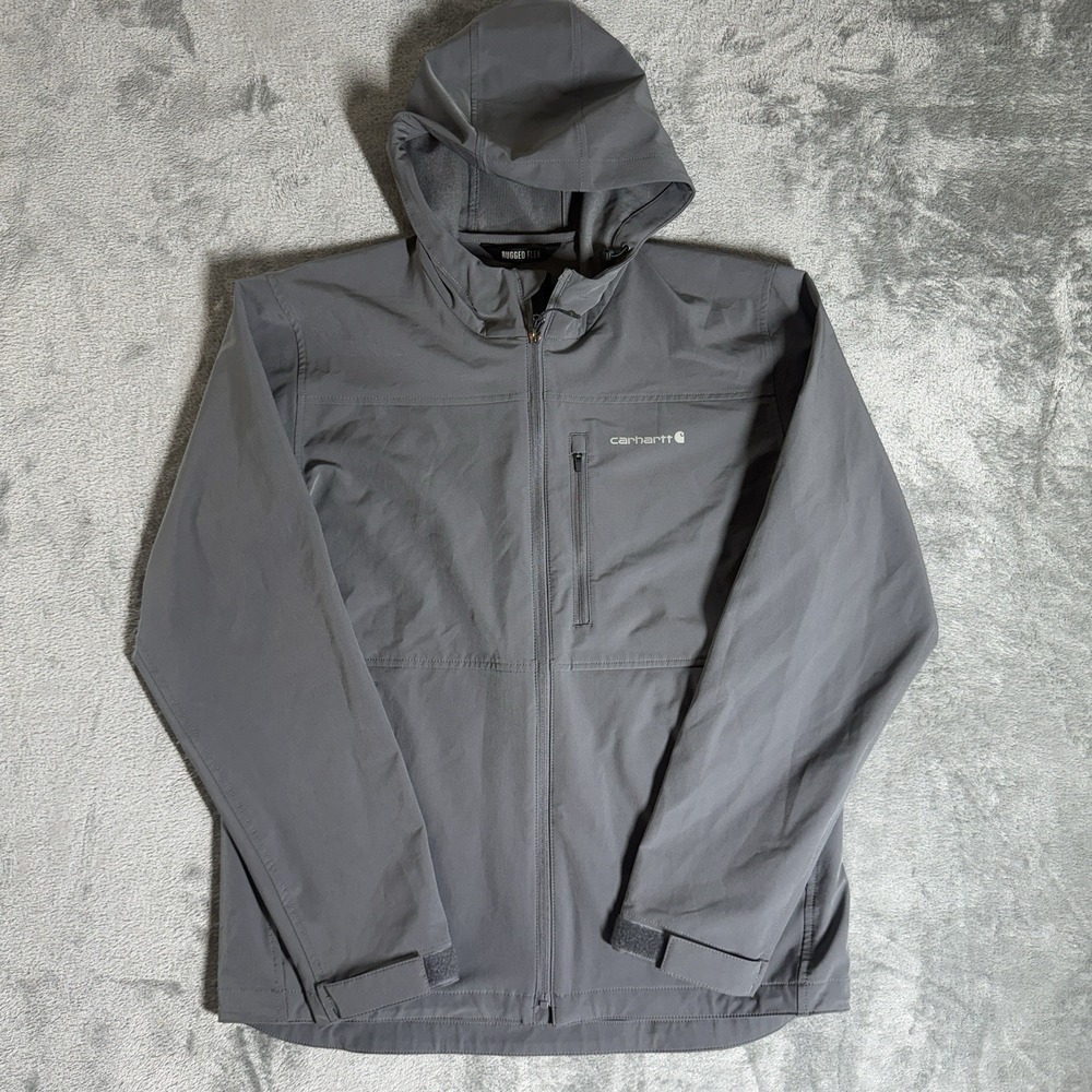 Carhartt Rugged Flex Soft Shell Hoodie Jacket Gray Men's Size Medium M